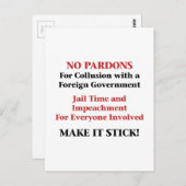 Keine Pardons für Collusion! Postkarte (Vorne/Hinten)