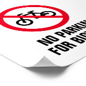 Keine Parkräder Plakatzeichen für Radfahrer Poster (Ecke)