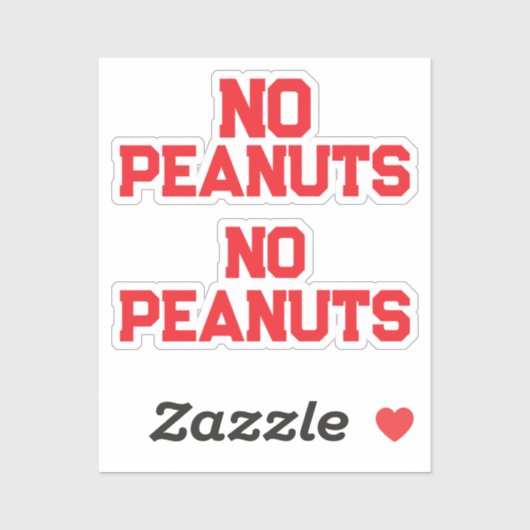 KEINE PEANUEN AUFKLEBER (Blatt)