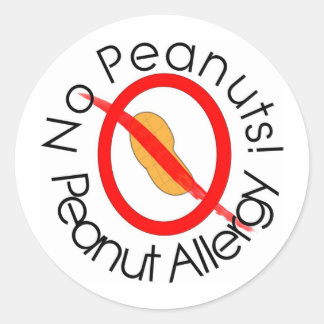 Keine Peanuts Peanut Allergy Designs Runder Aufkleber