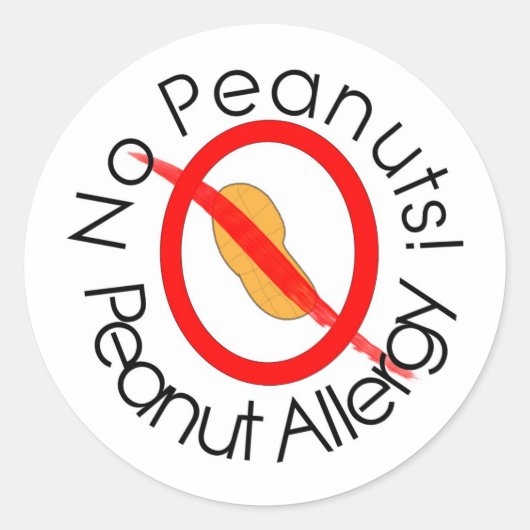 Keine Peanuts Peanut Allergy Designs Runder Aufkleber (Vorderseite)