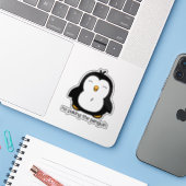 Keine Pinguin-Bodensenkung Aufkleber (Laptop mit iPhone)