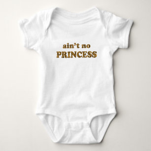 Keine Prinzessin   Fun Tiger Print Zitat Baby Strampler
