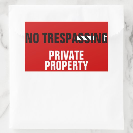 Keine Privateigentumsaufkleber Rechteckiger Aufkleber (Tasche)