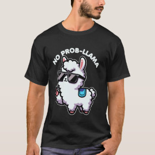 Keine Probllama Lustige Llama Liebhaber Wortspiel T-Shirt