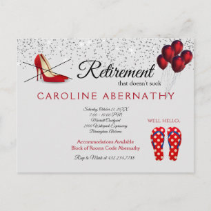 Keine Pumps Hallo Flip Flops Ruhestandparty Grau Postkarte