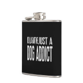 Keine Quarantäne nur ein Hundeaddikt [dunkler Ton] Flachmann (Links)