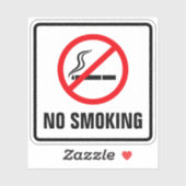 Keine rauchenden Vinyl-Aufkleber mit schwarzer Gre Aufkleber (Blatt)