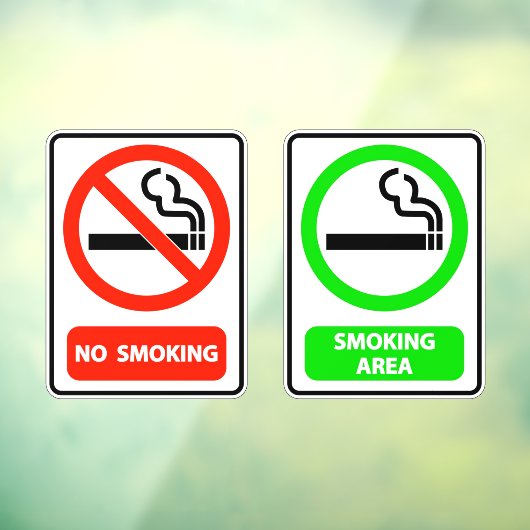 Keine Raucher- und Rauchzone Fensteraufkleber (Blatt 3)