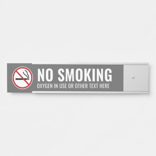Keine Rauchwarnung Sauerstoff in Gebrauch Türschild (Vorderseite )