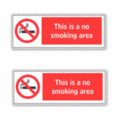 Keine Rauchzone Aufkleber (Vorderseite)