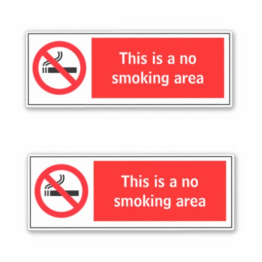 Keine Rauchzone Aufkleber (Vorderseite)