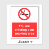 Keine Rauchzone Aufkleber (Blatt)