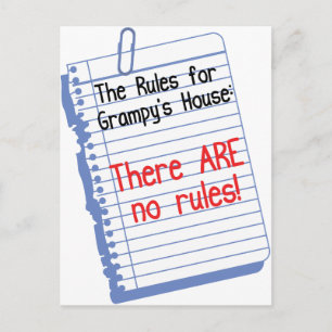 Keine Regeln im Grempy's House Postkarte