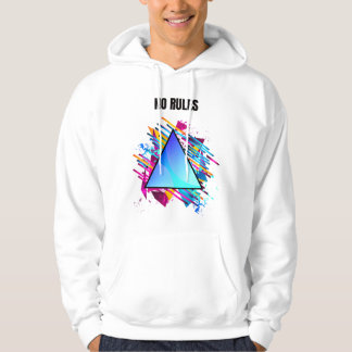 KEINE REGELN – Neon-Geometrischer Stil Hoodie