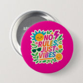 Keine Regeln nur für Vibes - Neon Gradient Kawaii- Button (Vorne & Hinten)