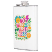 Keine Regeln nur für Vibes - Neon Gradient Kawaii- Flachmann (Links)