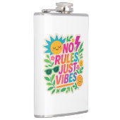 Keine Regeln nur für Vibes - Neon Gradient Kawaii- Flachmann (Rechts)