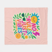 Keine Regeln nur für Vibes - Neon Gradient Kawaii- Fleecedecke (Vorderseite (Horizontal))