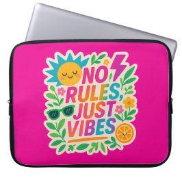 Keine Regeln nur für Vibes - Neon Gradient Kawaii- Laptopschutzhülle