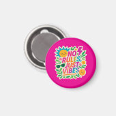 Keine Regeln nur für Vibes - Neon Gradient Kawaii- Magnet (Vorderseite/Rückseite)