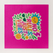 Keine Regeln nur für Vibes - Neon Gradient Kawaii- Puzzle (Horizontal)