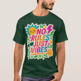 Keine Regeln nur für Vibes - Neon Gradient Kawaii- T-Shirt