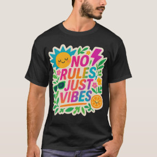 Keine Regeln nur für Vibes - Neon Gradient Kawaii- T-Shirt