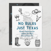 Keine Regeln nur Texas Junggeselinnen-Abschied Ein Einladung (Vorne/Hinten)