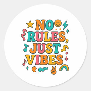 Keine Regeln nur Vibes Sticker - Funky Retro