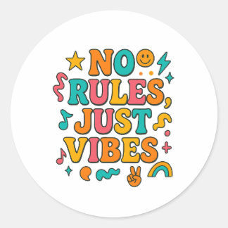 Keine Regeln nur Vibes Sticker - Funky Retro