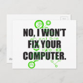 Keine Reparatur von Computern Postkarte (Vorne/Hinten)