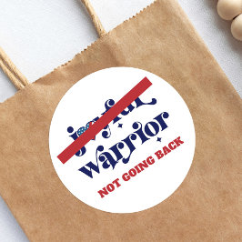 Keine Rückfahrt Warrior Typ USA Flag Herz White Runder Aufkleber