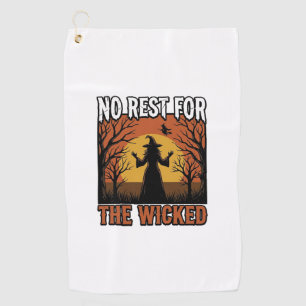 Keine Ruhe für die Bösen Vintage Hexe Halloween De Golfhandtuch