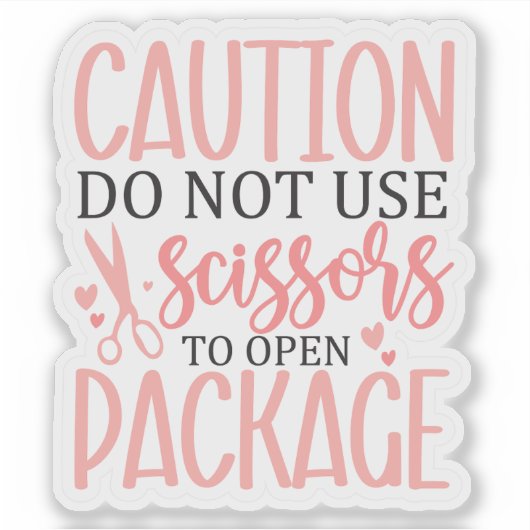 "Keine Schere verwenden" - Paketwarnung Aufkleber (Vorderseite)