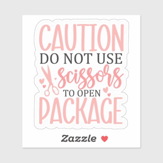 "Keine Schere verwenden" - Paketwarnung Aufkleber (Blatt)