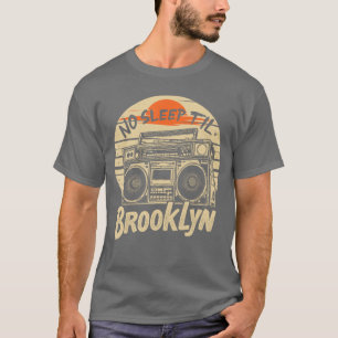Keine Schlafstadt Brooklyn Retro Boombo Vintage Mu T-Shirt