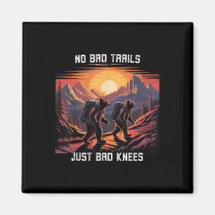 Keine schlechten Wege, nur schlechte Knie Retro-Wa Magnet