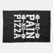Keine Schmerzen, keine Pizza - Kohlenstoff - Funny Handtuch (Horizontal)
