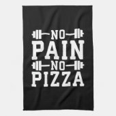 Keine Schmerzen, keine Pizza - Kohlenstoff - Funny Handtuch (Vertikal)