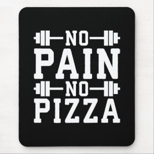 Keine Schmerzen, keine Pizza - Kohlenstoff - Funny Mousepad