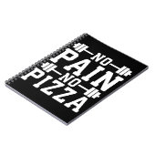 Keine Schmerzen, keine Pizza - Kohlenstoff - Funny Notizblock (Linke Seite)