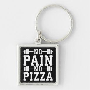 Keine Schmerzen, keine Pizza - Kohlenstoff - Funny Schlüsselanhänger