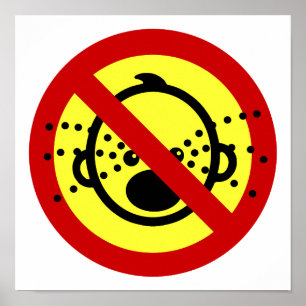 KEINE Schreikinder ⚠ Thai-Airport-Schild ⚠ Poster