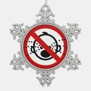 KEINE Schreikinder ⚠ Thai-Airport-Schild ⚠ Schneeflocken Zinn-Ornament