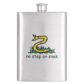 Keine Schritte auf snek memes Gadsden parody SnekR Flachmann (Vorderseite)