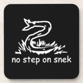Keine Schritte auf snek memes Gadsden parody SnekR Getränkeuntersetzer (Vorderseite)