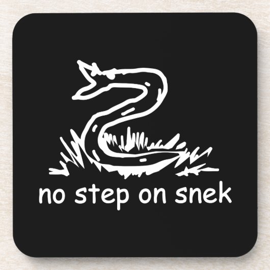 Keine Schritte auf snek memes Gadsden parody SnekR Getränkeuntersetzer (Vorderseite)