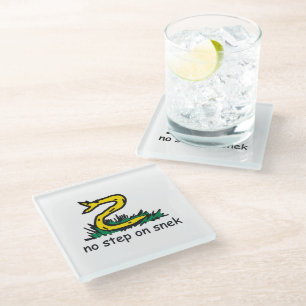 Keine Schritte auf snek memes Gadsden parody SnekR Glasuntersetzer