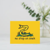 Keine Schritte auf snek memes Gadsden parody SnekR Postkarte (Stehend Vorderseite)
